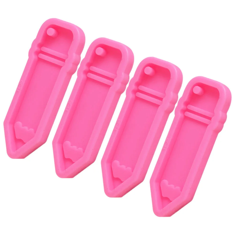 

4Pcs Keychain Charm Mold Silicone Pencil Casting Mold Easy Demould DIY Craft Supply for Family Gift Decoration