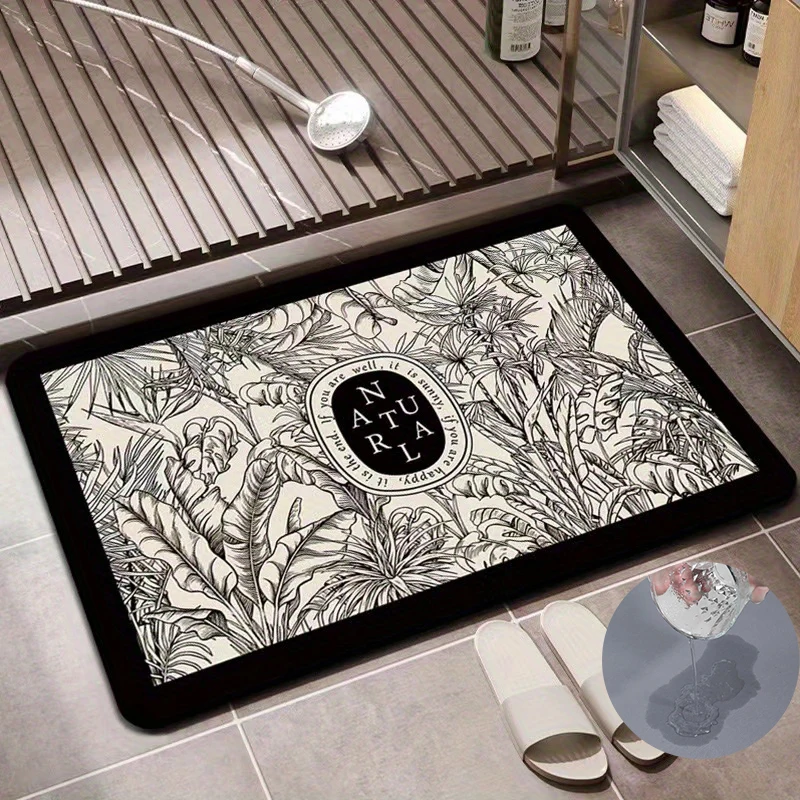 Flower Toilet Bathroom Super Absorbent Shower Floor Doormats Non Slip Entrance Rugs Diatom Mud Carpet for Home Bedroom Decor