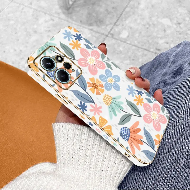 Note 12 Flower Ball Luxury Plating Phone Case For Xiaomi Redmi Note 12 12S 12Pro 12Turbo 12R 13 13Pro 11Pro 11T 11S 10 10S Cover