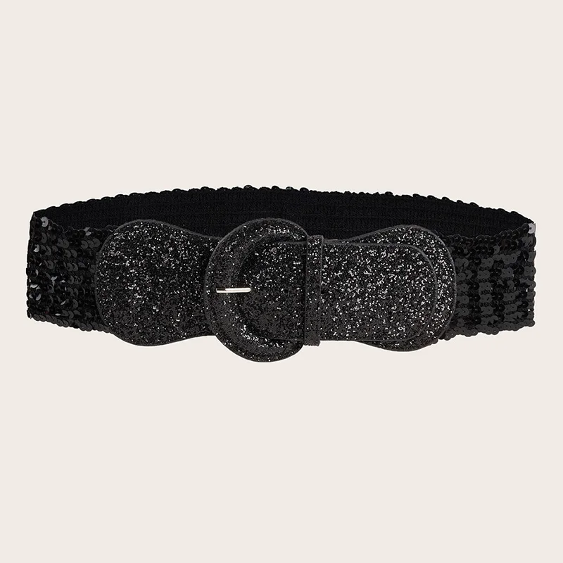 الذهبي Blingbling الترتر مشد حزام الإناث الراقية الماركات الفاخرة Cummerbund أحزمة واسعة للنساء الشرير القوطية Y2K حزام