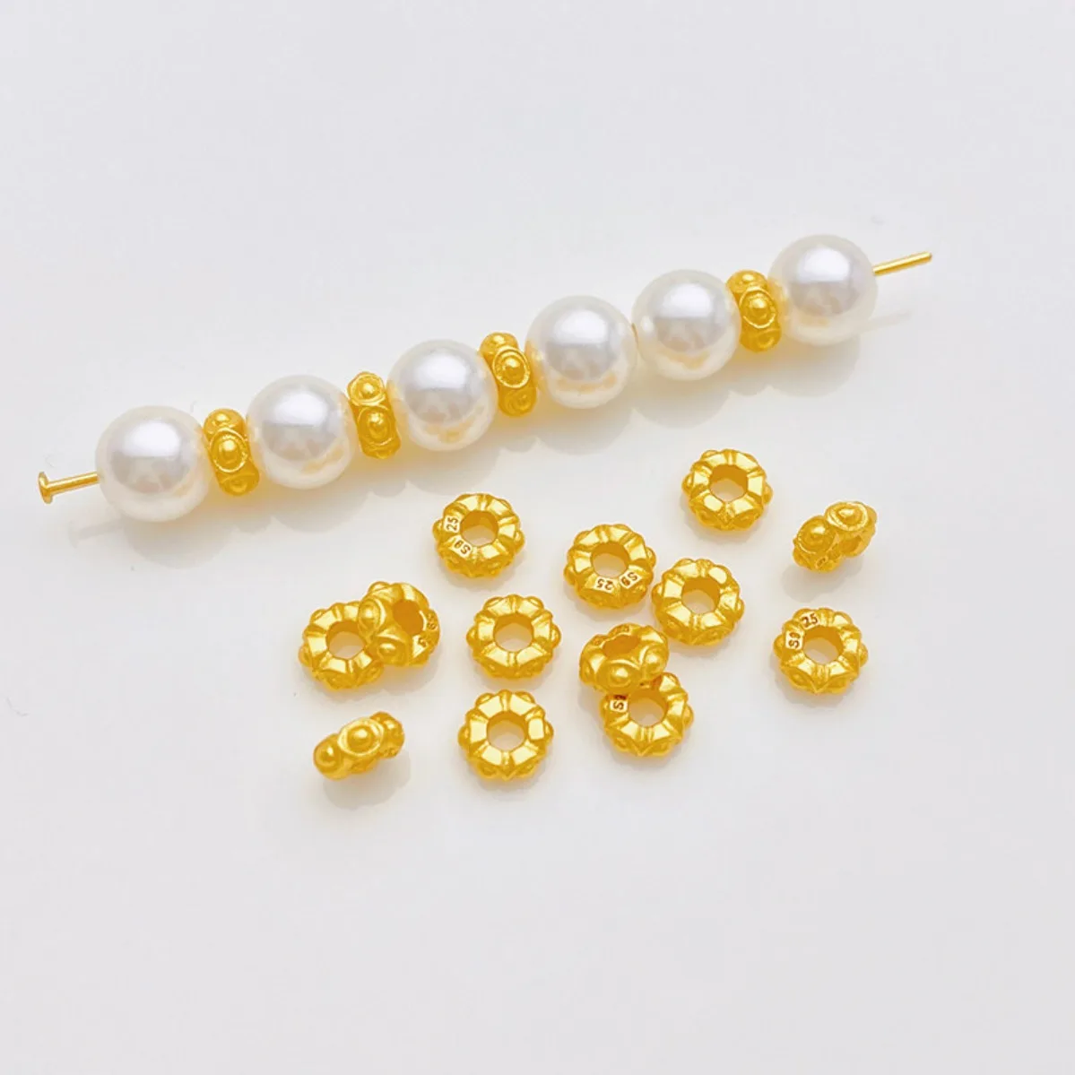 S925 Antique Silver Gold Plated Ingot Lace Spacer Beads & Spacer Discs DIY Bracelet Necklace Jewelry Making Supplies