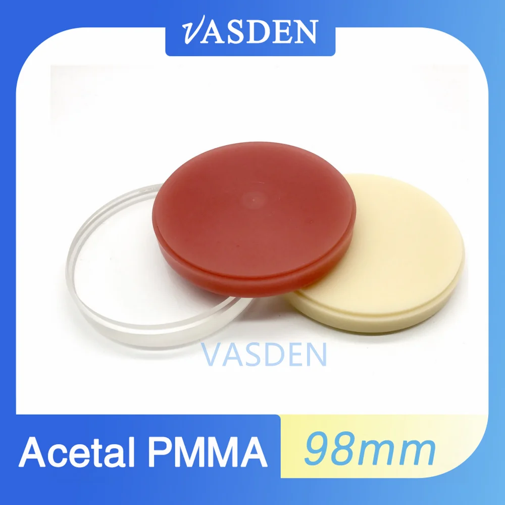 Acetal /Flexible PMMA Block Disc 98mm PMMA Disc Dental Lab High-Quality Resin Elastic PMMA for CAD/CAM Milling Blank 21 Colors