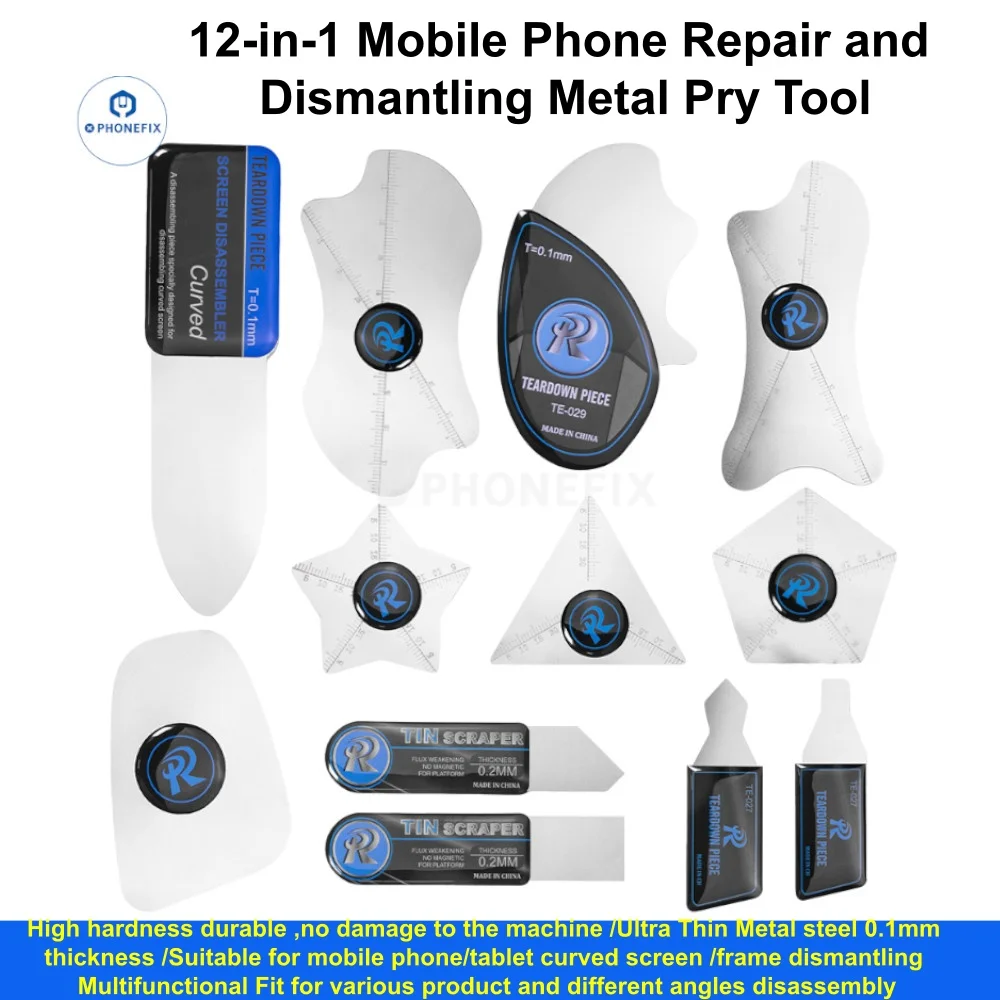 

Инструмент для вскрытия экранов из металла и стали 0,1 мм (2026) для ремонта компьютеров и мобильных телефонов, для изогнутых экранов, для вскрытия аккумуляторов, инструменты для демонтажа и поддевания