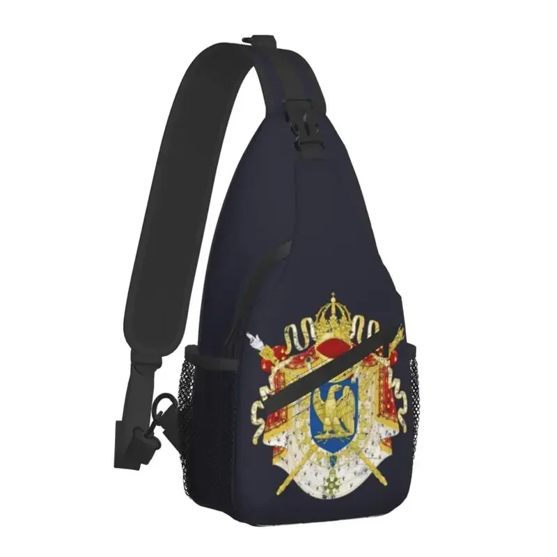 French Empire Napoleon Sling Bags for Men Cool Coat Of Arms of France Shoulder Crossbody Chest Backpack Travel Hiking Daypack