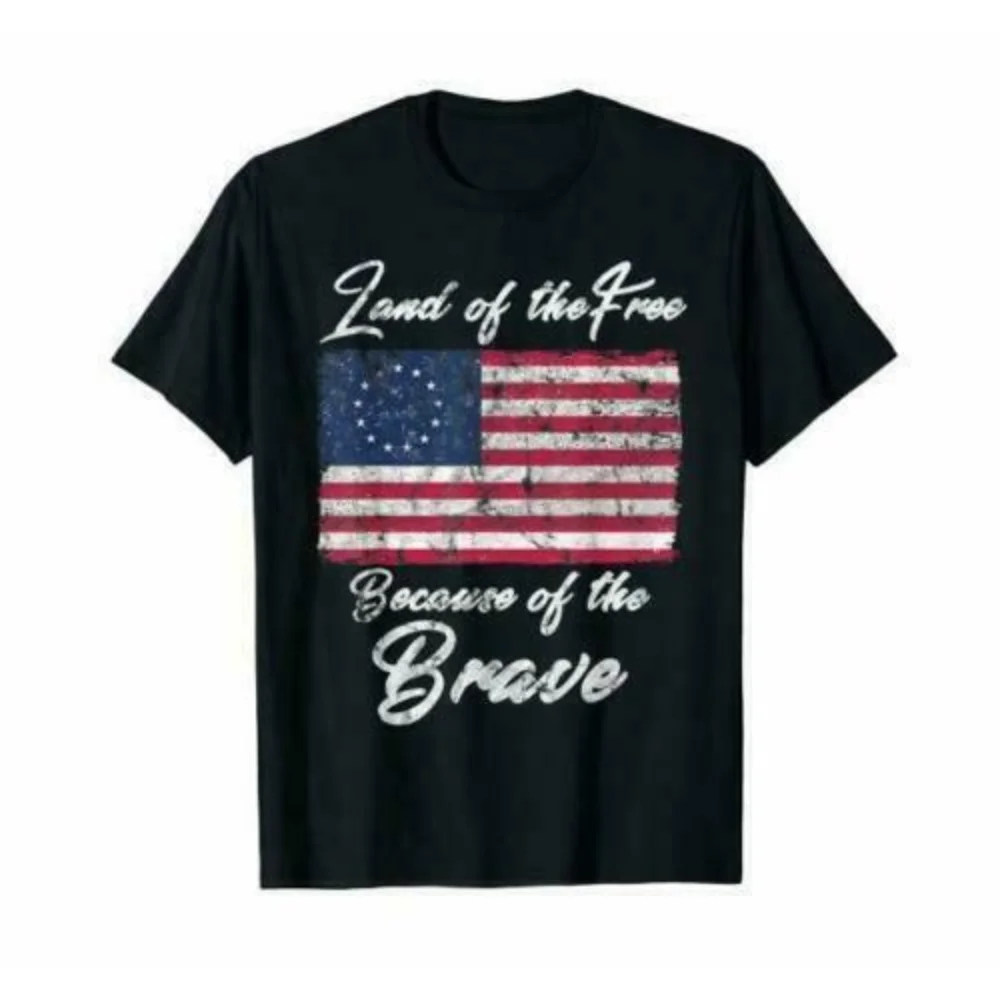 Patriotic Betsy Ross Flag 13 Stars American Flag T-Shirt 100% Cotton O-Neck Summer Short Sleeve Casual Mens T-shirt Size S-3XL