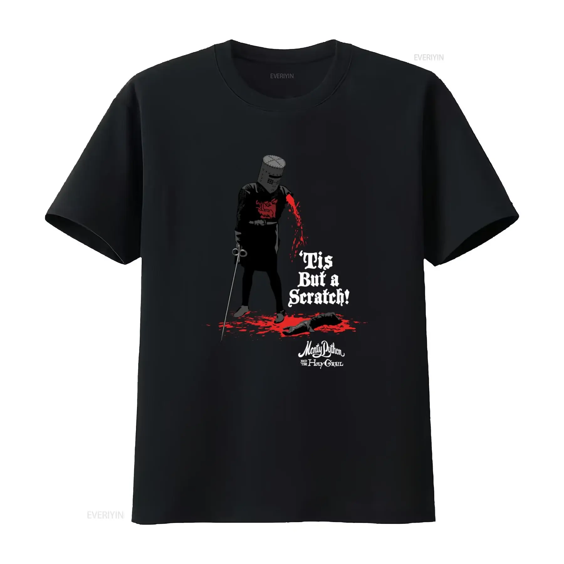 Monty Python Tis But A Scratch T Shirt Official Funny Movie Quote Design  vintage Washed streetwear fashion Comfortable Stylish