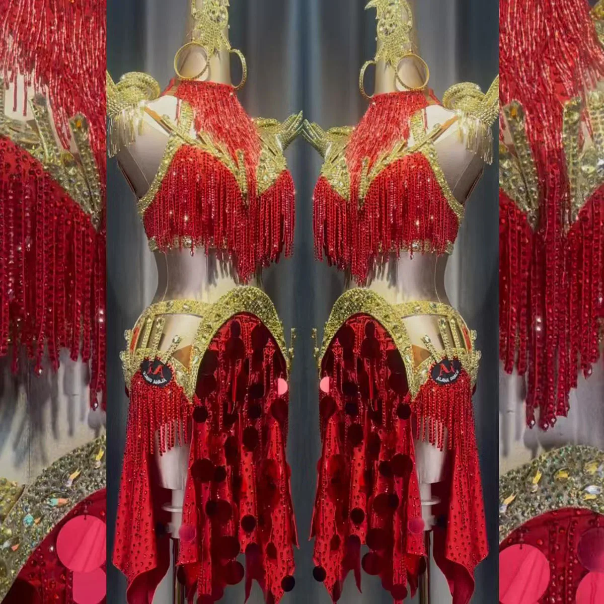 

Latin Dance AB Stone Female Adult Children High end Customized Diamond Strip Sparkling Black Pool Samba Performance Dress