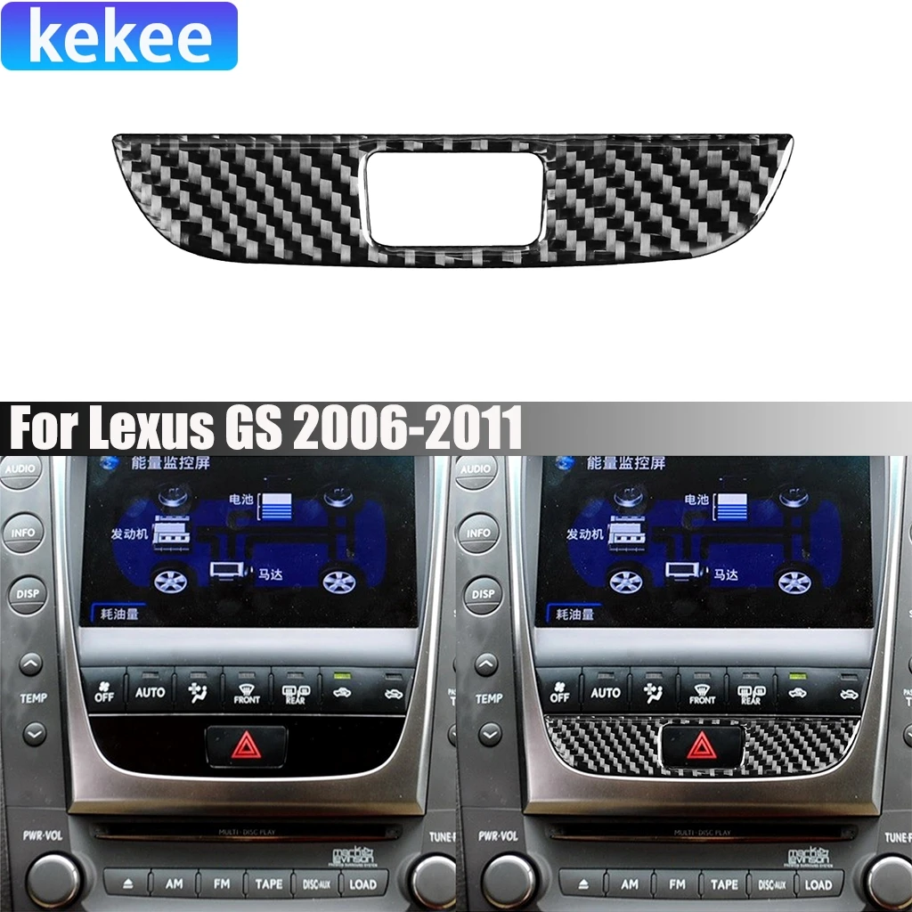 

Carbon Fiber Car Accessories Hazard Warning Light Modified Interior Trim Cover Sticker For Lexus GS 2006 2007 2008 2009-2011