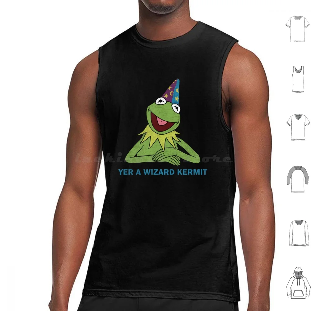 Yer A Wizard Tank Tops Print Cotton The Frog Frog Tv Shows 70s Retro Fozzie Jim Henson Show Cookie Monster Kids