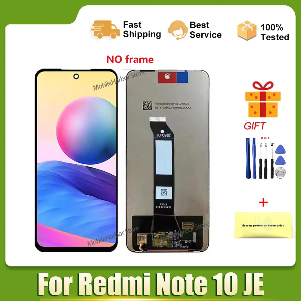 Tested OEM Amoled For Xiaomi Redmi Note 10 JE LCD Display Note10je Touch Screen Note10 JE Digitizer Assembly Replace Pantalla