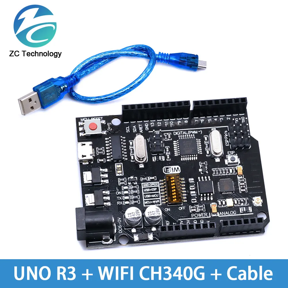 UNO R3 Official Box Type-c Mini Micro WiFi  ATMEGA328P Original Chip CH340G For Arduino UNO R3 Development Board WeMos ESP8266