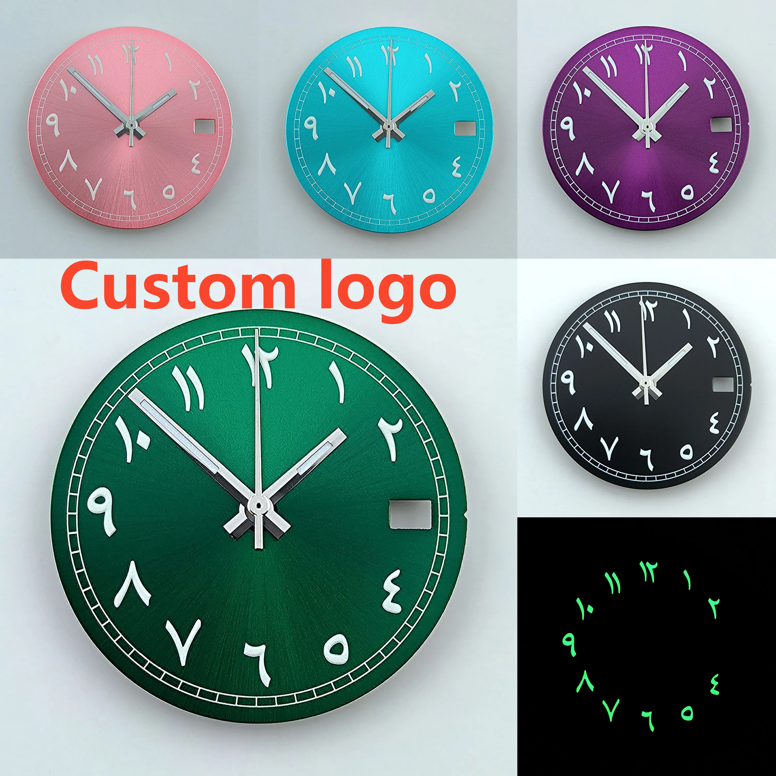 watch dial N H35 dial Arabic numeral green luminous dial suitable for N H35 N H36 movement watch accessories watch repair tools