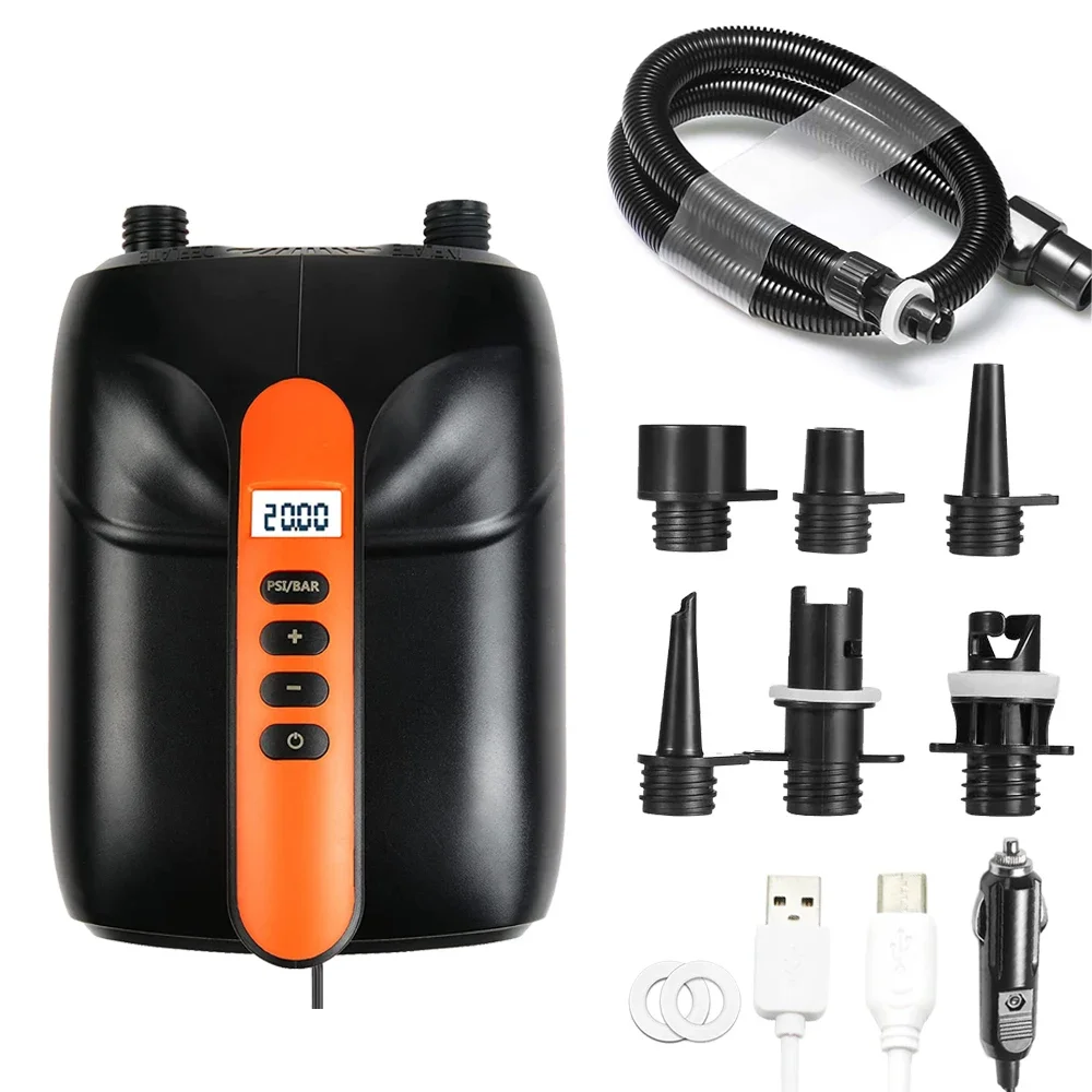 20PSI High-Pressure SUP Board DC and Rechargeable Two-Way Quickily Filled SUP  Electric Air Pump