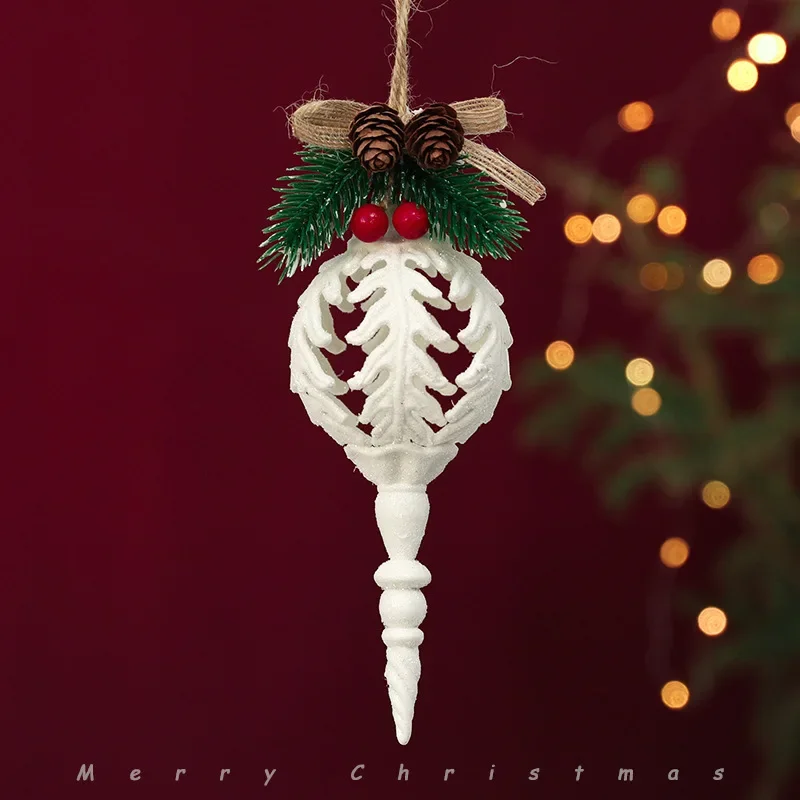 2 Pack White Martin Screw Christmas Tree Pendants DIY Christmas Ornaments Home Decor New Year Christmas Gifts