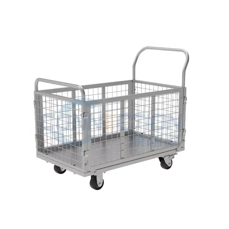 Heavy Duty Foldable Platform Truck with Rotating Casters Large Flatbed Cart for Grocery Laundry Storage Moving Dolly Trolley