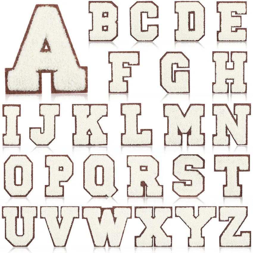 White Alphabet, Letter, Name, Patches for Clothing, Cloth Sticker, Embroid, Garment Accessories, DIY Logo, Iron-on, Sewing