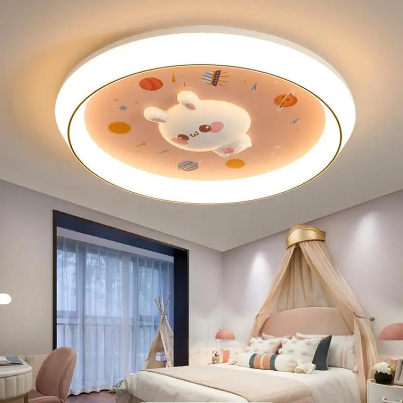 Multifunction cartoon rabbit Children ceiling lamp and wall light bedroom girl princess room Baby Room Decor surface Lighting