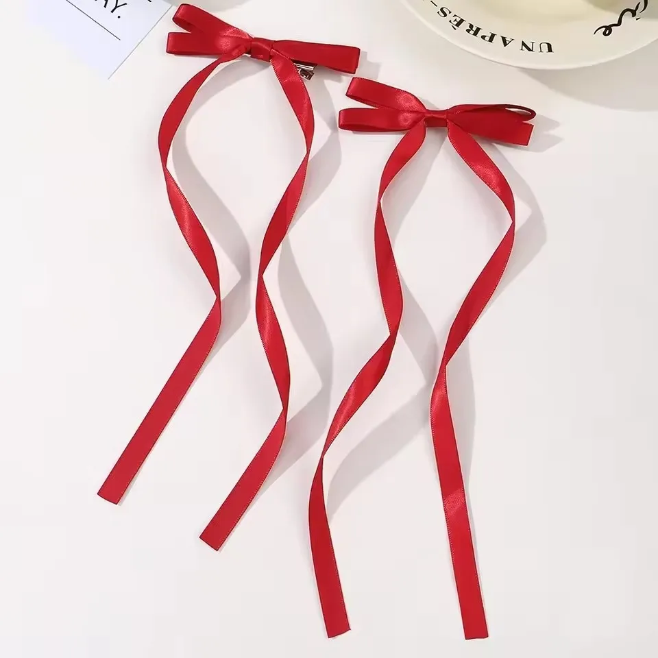 2 Stück Stoff-Haarschleifen-Haarspangen für Damen und Mädchen, Band-Haarklammern, Kopfschmuck, einfarbige Schleifen-Top-Clips, weibliche Haar-Accessoires – Detail 10