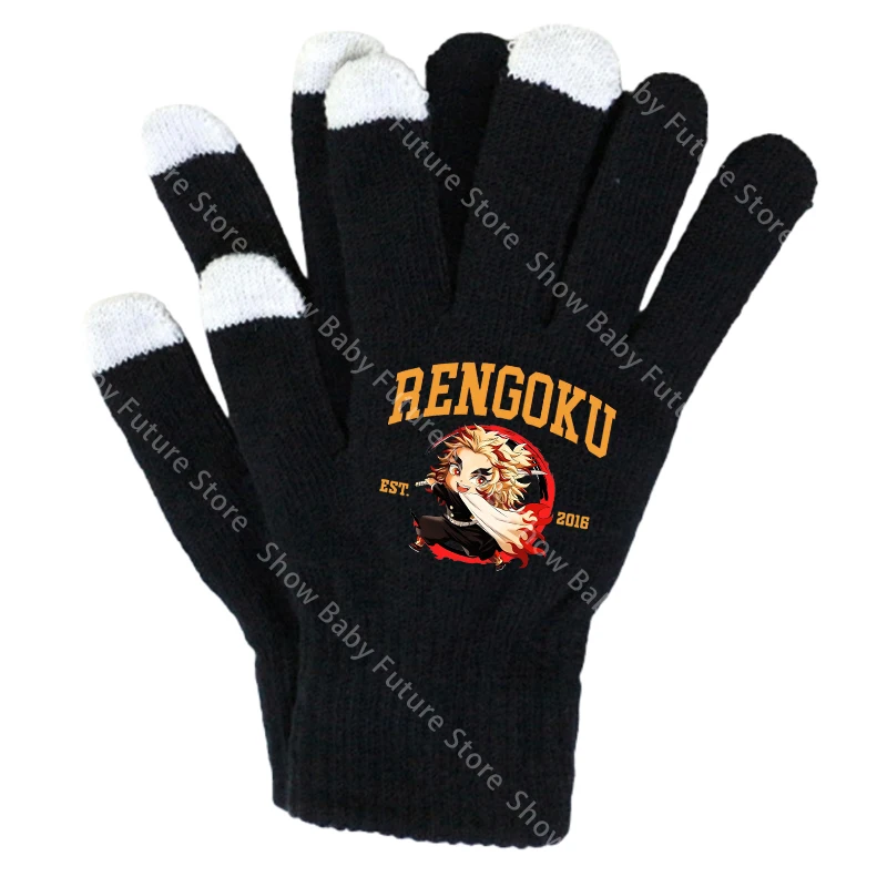 19CM Adult Gloves Demon Slayer Infinity Castle Boys Gloves Cartoon Tanjirou Screen Gloved Winter Anime Kids Birthday Cute Gifts - view 5