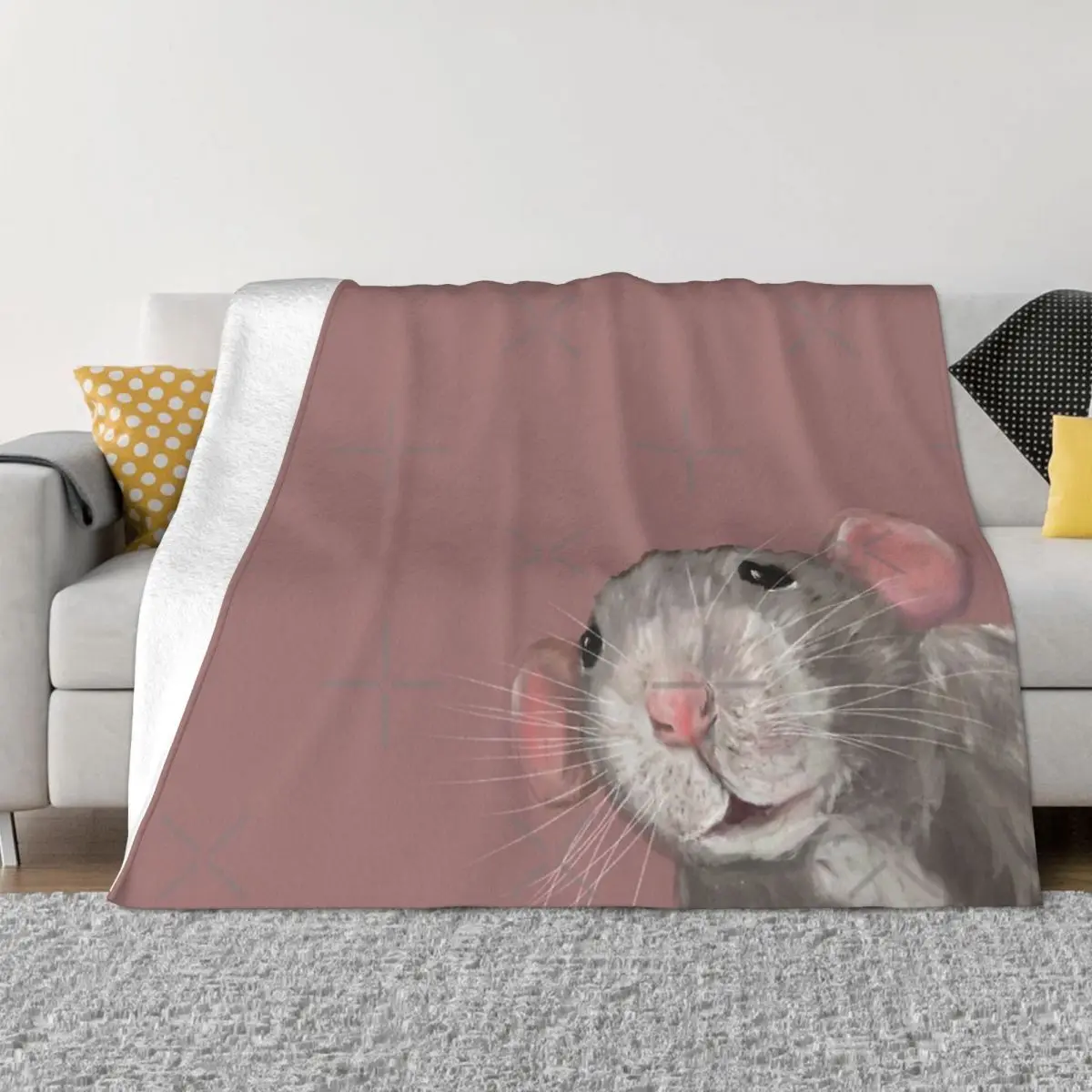 The Peeking Rat Pink Home Blanket Throw Blanket Home And Decoration Throw Blanket