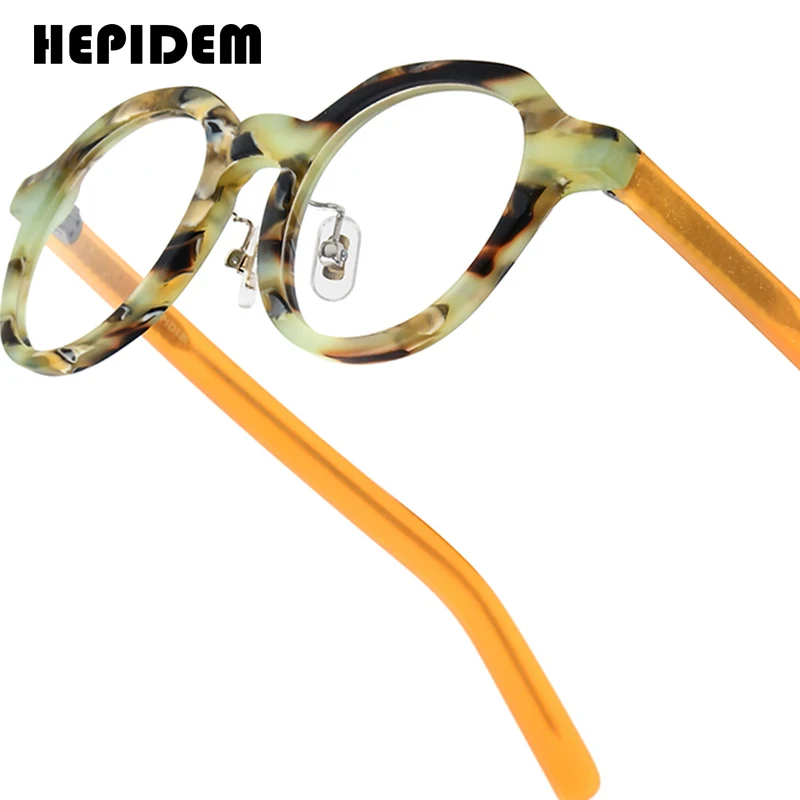 HEPIDEM Acetat Brille Rahmen Frauen übergroße große runde Brille japanische handgemachte Brille dicke transparente Brille 9351 10