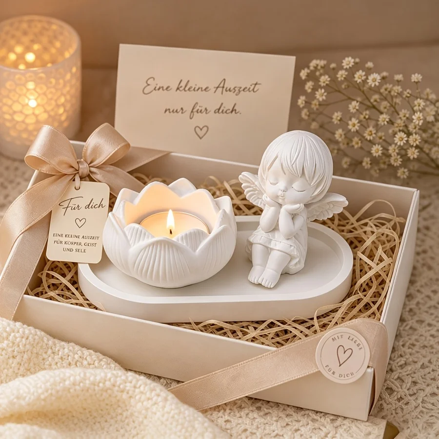 DIY Clay Mold 3pcs Set, Cute Sitting Posture Angel for Lotus Candle Holder Oval Tray Silicone Mold Set,  Resin Silicone, Holiday