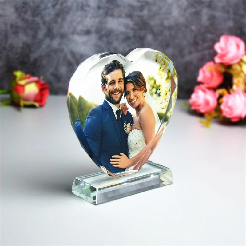 Personalized Crystal Photo Customized Crystal Picture Frame Gifts for Women Custom Wedding Gifts for Couple Memorial Gift