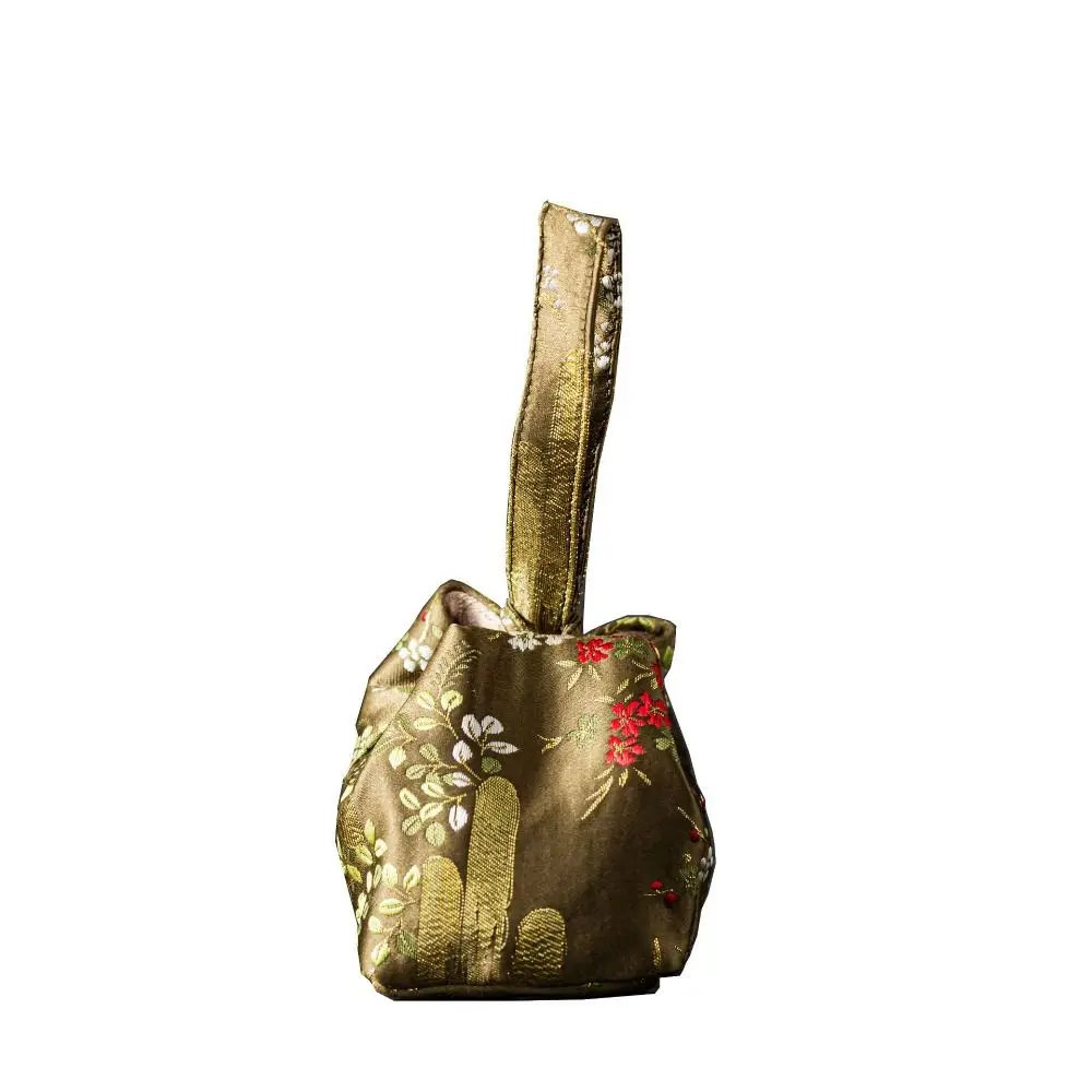 

Easy To Use Portable Teapot Bag Chinese Style Vintage Teacup Pouch Exquisite Purse Brocade Embroidery Handbag Home