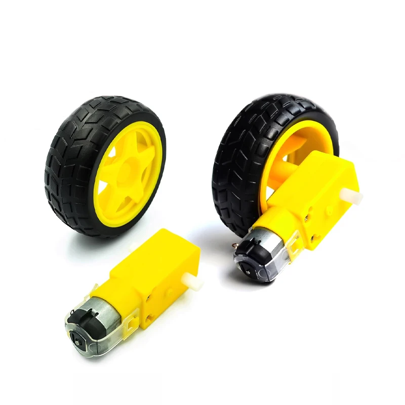 Rueda de 65mm DC3V-6V Motor 130 Motor de engranaje con rueda para Arduino Smart Car