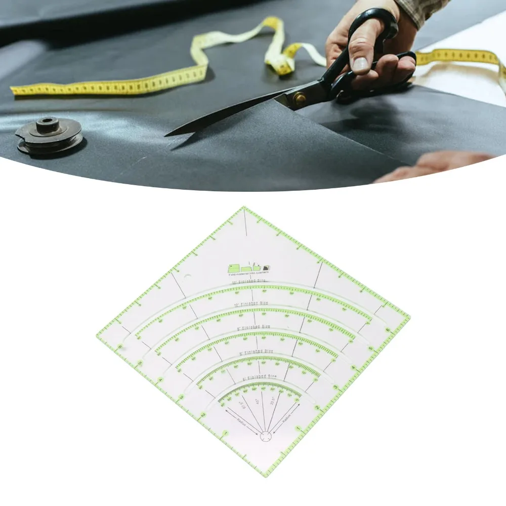 8 Inch Size Quilting Ruler Arc Round Shape Acrylic Material Cutting Template Dual Color Design Multi-angle Function