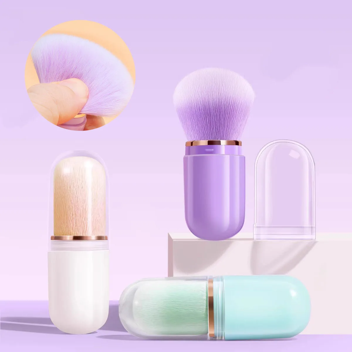 

Портативная телескопическая кисть для макияжа в форме капсулы, многофункциональная дорожная кисть для макияжа, мягкая кисть для пудры и румян, инструменты для красоты