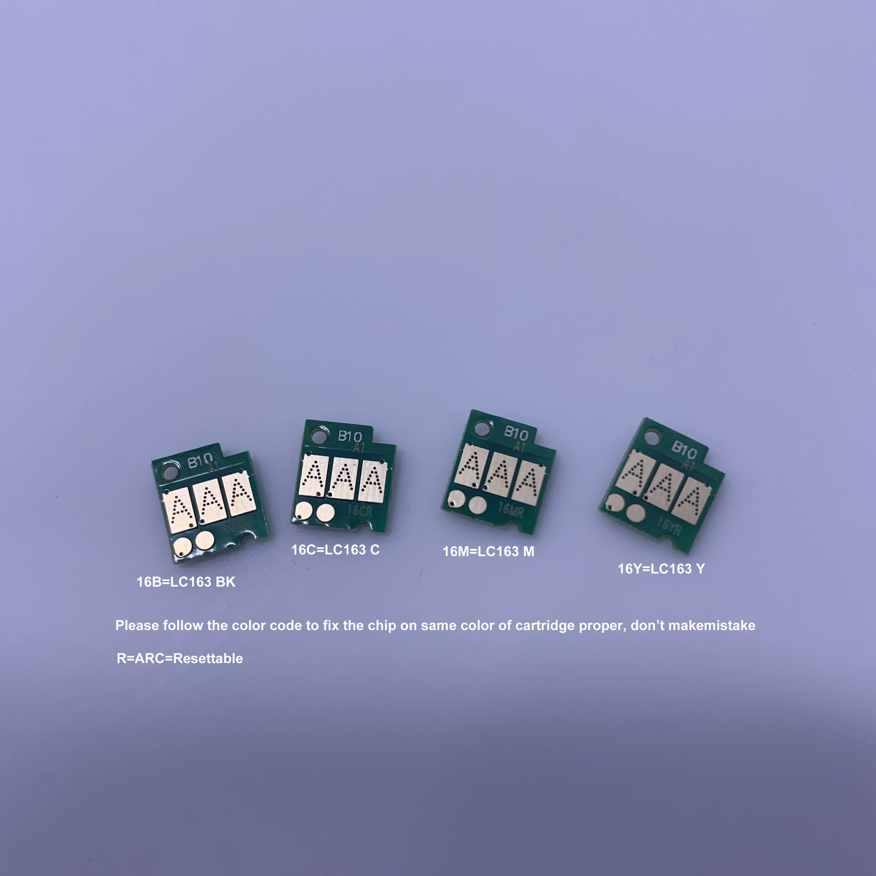 4Color Chip LC163  LC161 Auto Reset Chip for Brother DCP-J152W DCP-J752DW MFC-J245 MFC-J470DW MFC-650DW MFC-J870DW