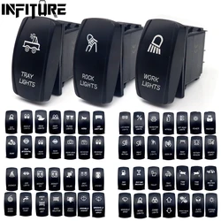 12V 24V 20A Car Boat Toggle Rocker Switch Waterproof Blue LED Light 5Pin ON-OFF SPST for Marine ATV Auto Truck Trailer RV