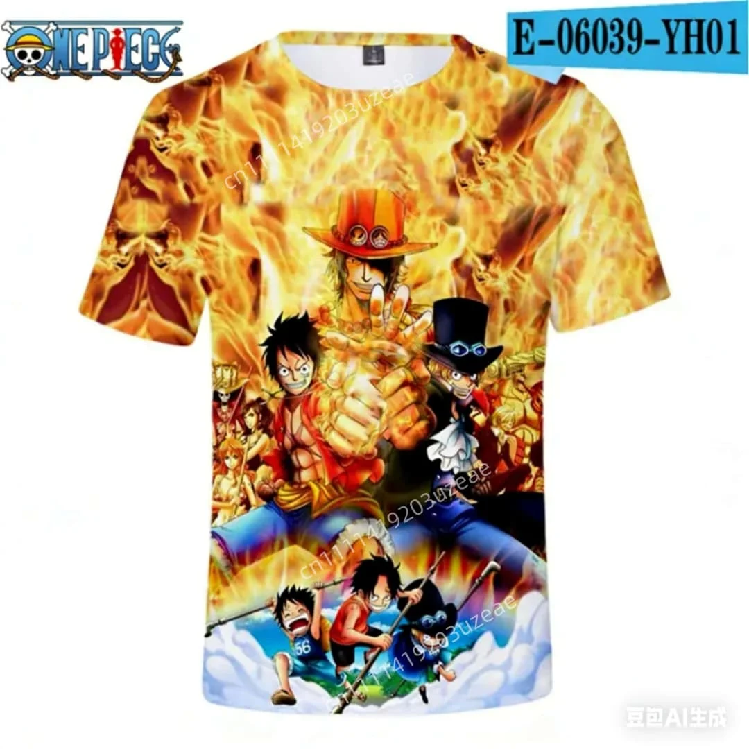 

Футболка One Piece с 3D-графикой: Эйс, Луффи, Сабо, Огненный Кулак. Короткий рукав. Для мужчин, женщин и детей. Повседневная уличная одежда. Летние топы.