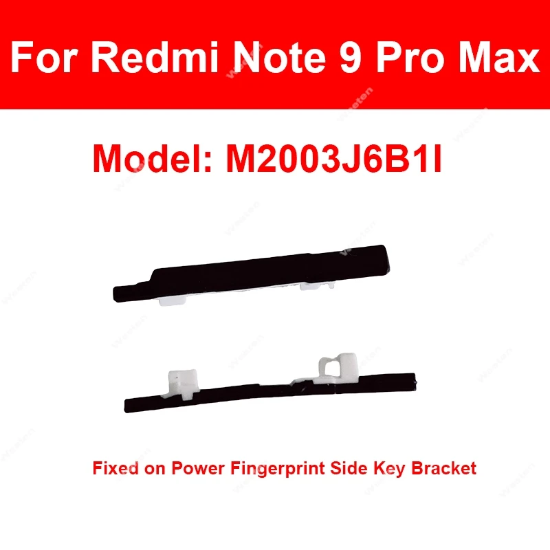 Power Volume Buckle Button For Xiaomi Redmi Note 9s Note 9 Pro Max 4G Power Volume Clip Rubber Fingerprint Side Key Bracket image 3