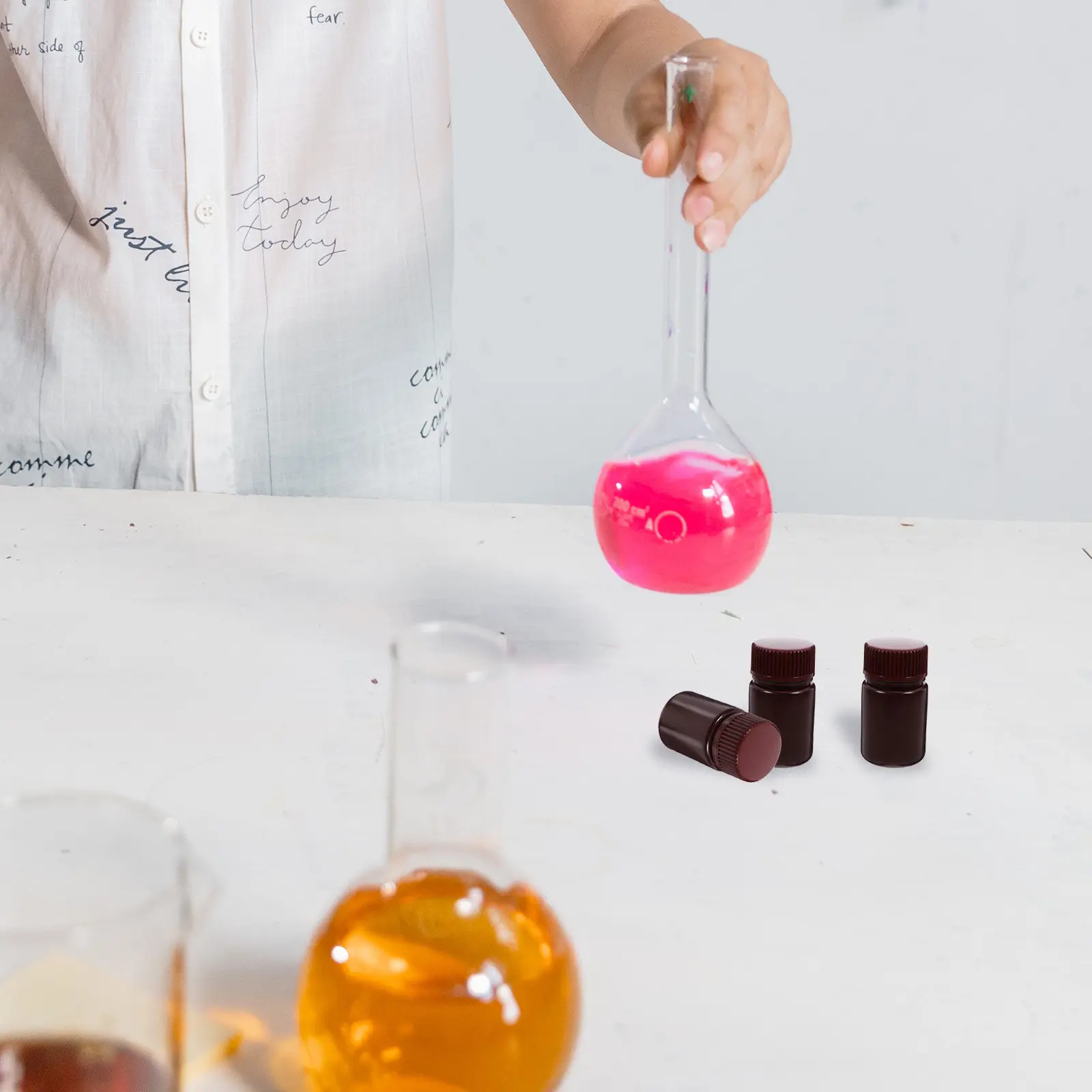 Lab Reagent Bottles Wide Mouth 60Ml Empty Sample Containers Secure Cap Design for Water Chemical Liquid Storage Portable