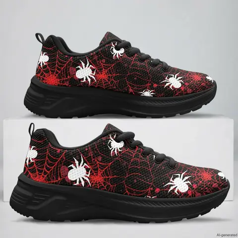 XIXIRIMIDO Running Shoes for Men Breathable Mesh Casual Walking Shoes for Women Spider Web Print Workout Gym Sneakers 35-48