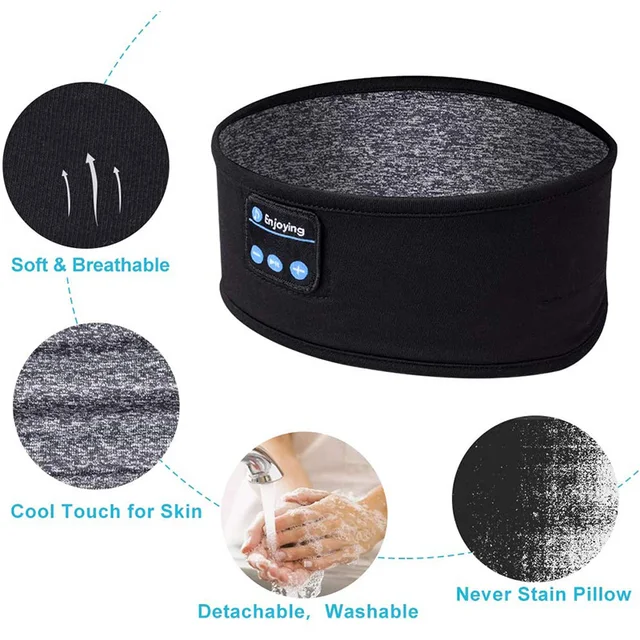 119-4593dc.jpg Wireless Bluetooth Earphone Sleeping Band Headphone Music Headphones Soft Elastic Comfortable Sports Headband Music Headset