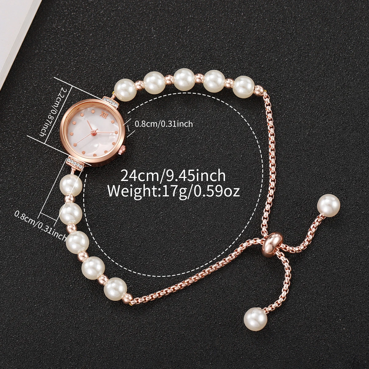 1Pcs Women's Gift Watch Simple Scale Dial Elegant Temperament Trendy Quartz Bracelet Watch ( Box Not Included )