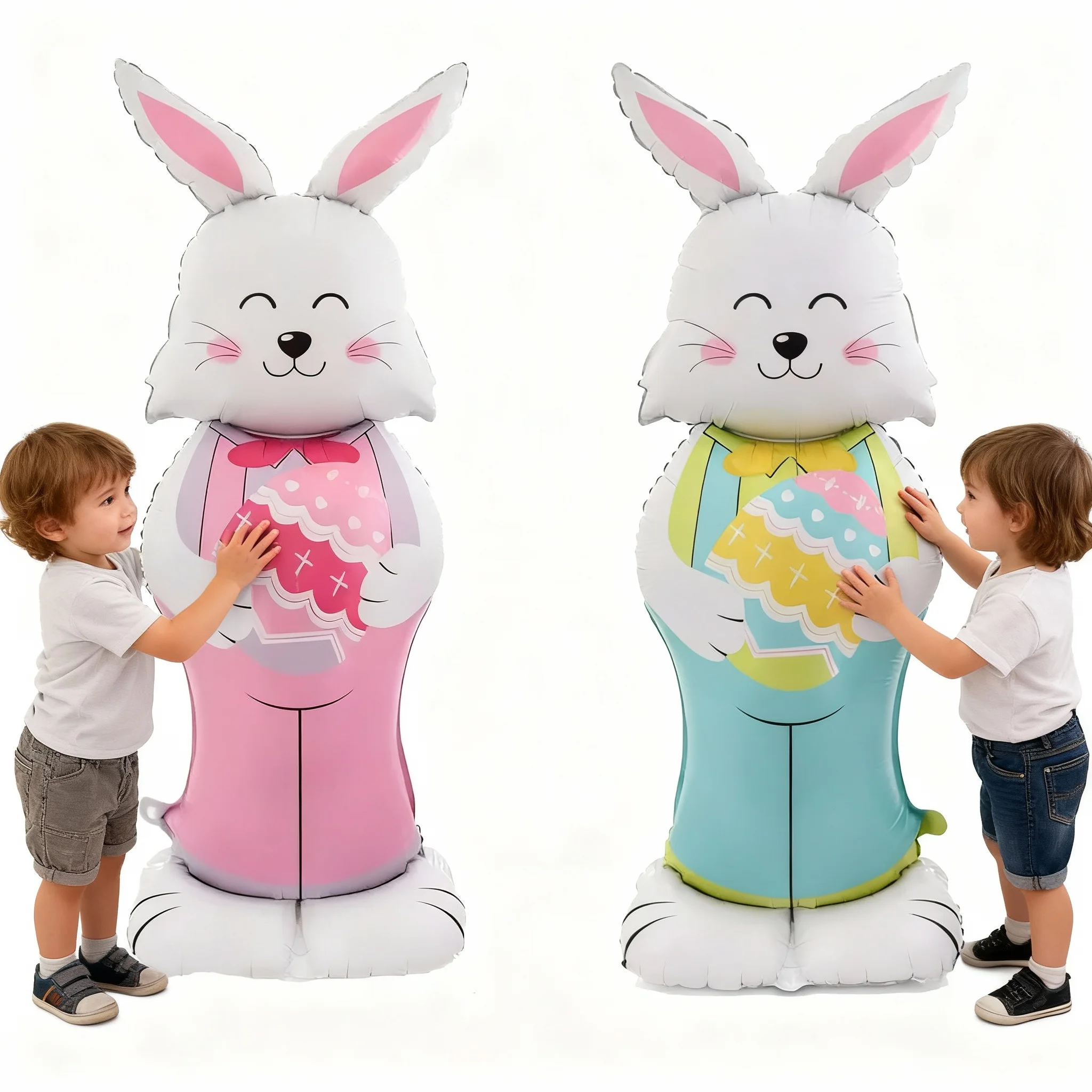 Large Easter Standing Balloon for Happy Easter Day Party Decorations 150cm Bunny Easter Egg Balloons Kids Party Favors