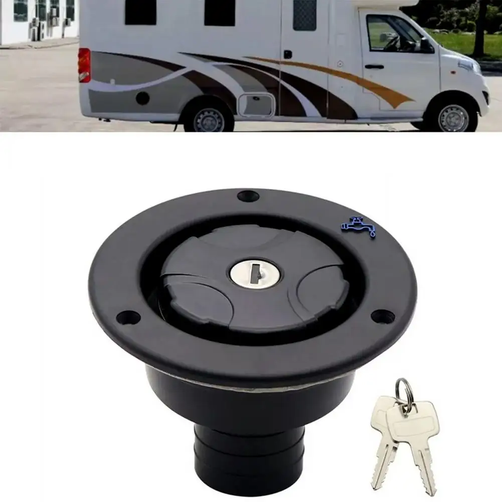 

Gravity Freshwater Inlet Lockable Leakproof Water Inlet Filler Cap with 2 Keys for RV Caravan Motorhome RV Parts Accessories