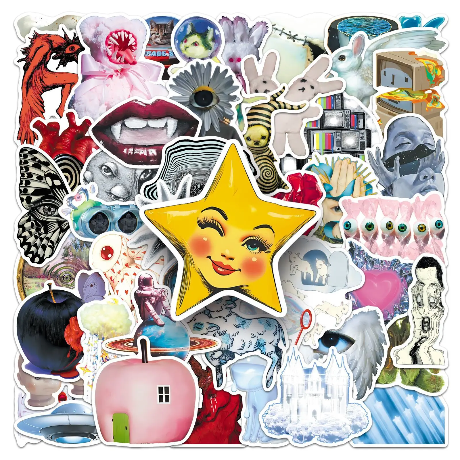 50-Pack Gaming Themed Funny Graffiti Decal Stickers Waterproof Decorations for Phone Guitar Luggage Notebook Stationery