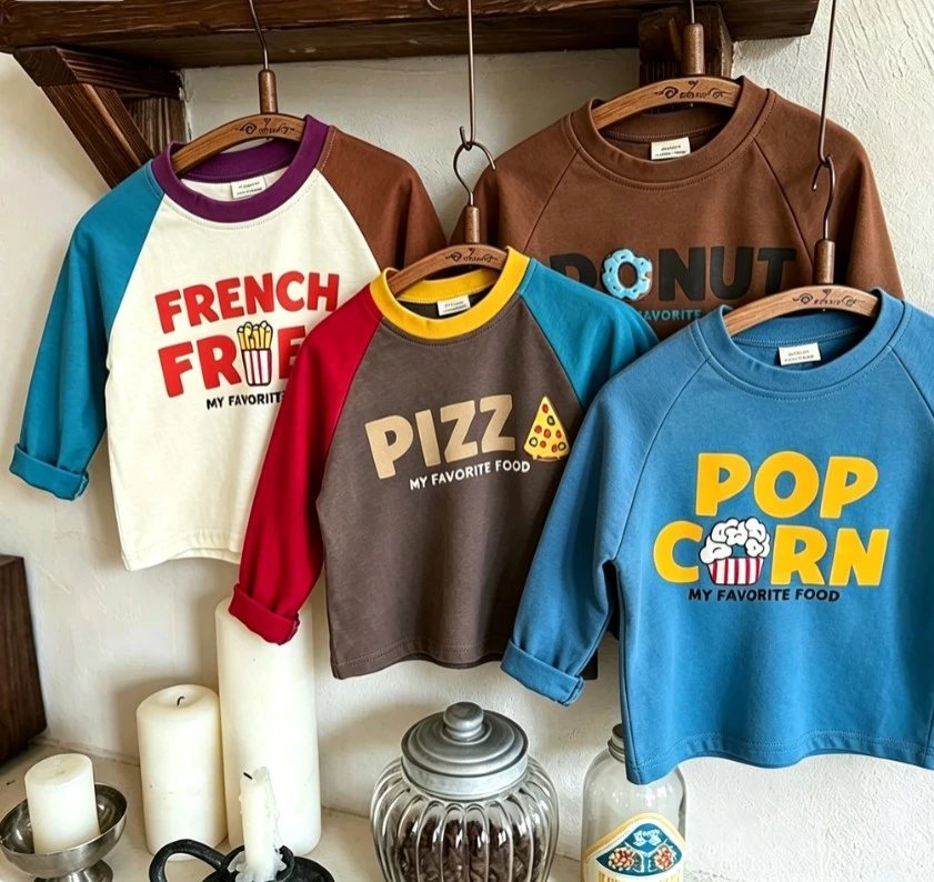 Soft Food Snacks Kids - Maglietta a Maniche Lunghe Raglan per