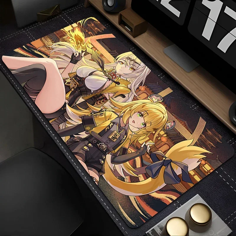 لوحة ماوس أنيمي PC Zenless Zone Zero Ju Fufu لوحة المفاتيح Kawaii Tiger Girl ZZZ سطح المكتب ماوس حصيرة الكمبيوتر المحمول الألعاب لوحة ماوس مطاطية