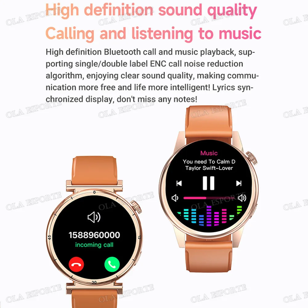 Smart Watch Women HD Bluetooth Call Sport Track Watches Custom Dial Heart Rate Blood oxygen lady Smartwatch For Android IOS HW12