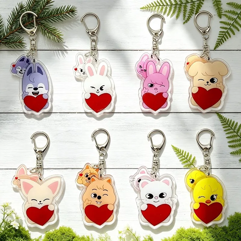 8 Stück/Set KPOP Acryl-Schlüsselanhänger Zubehör Niedliche Taschenanhänger für Fans Geschenke Großhandel – Detail 3
