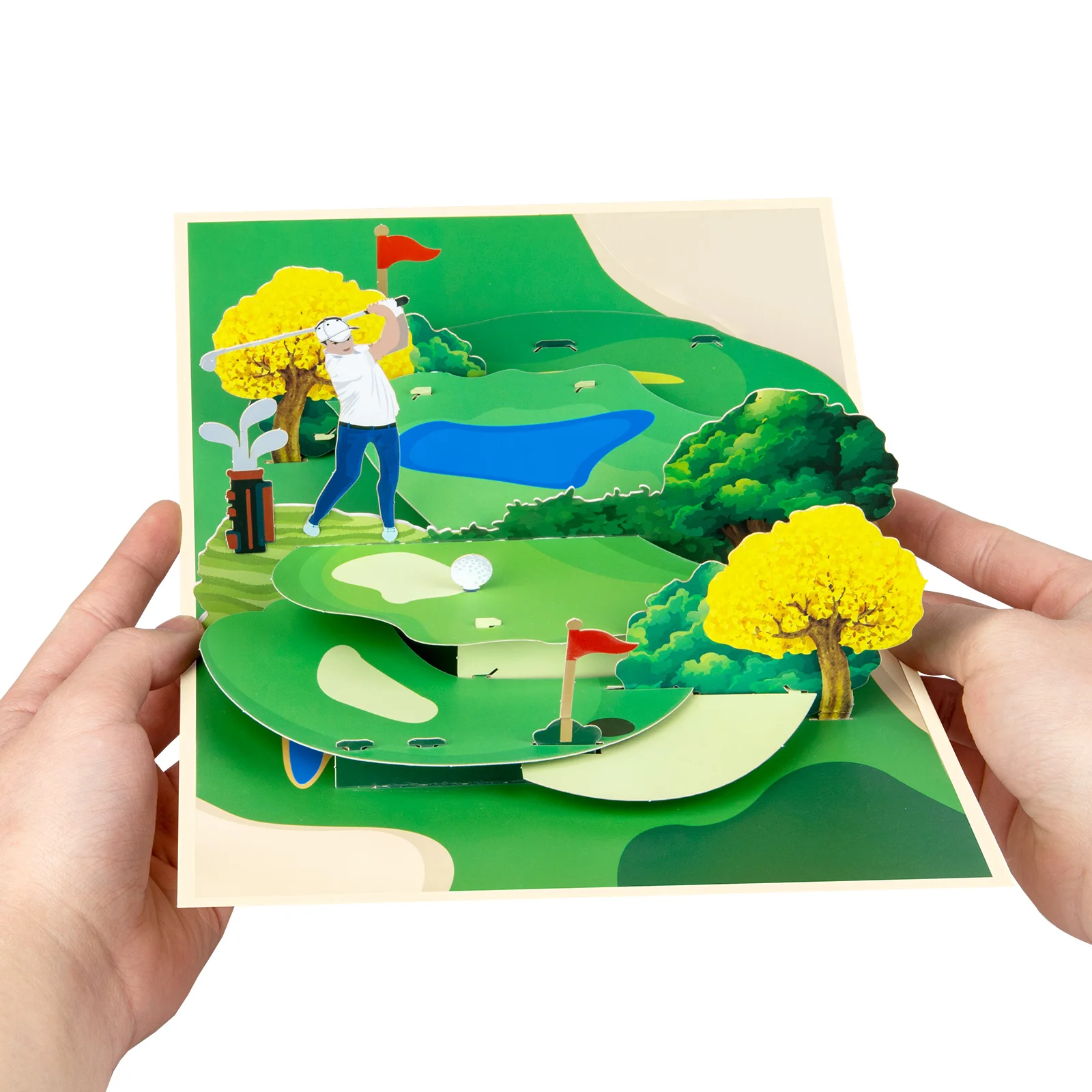 Imagem -05 - Pop up Card para Aniversário Marido Menino Golfe Ltz330 10 10 Pack