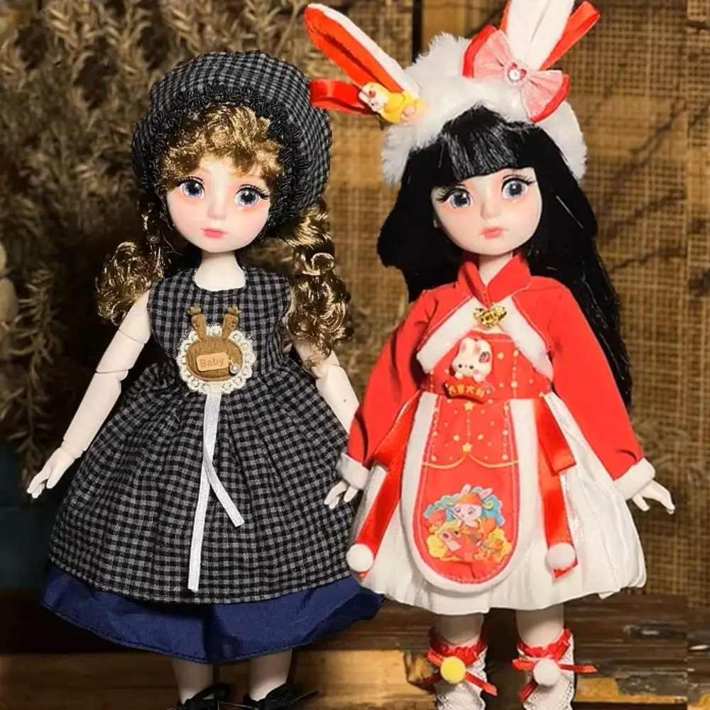 1 Set 1/6 SD 30 cm bambola Bjd con vestiti occhi attraenti capelli lunghi principessa vestire bambole BJD con parrucca trucco elegante