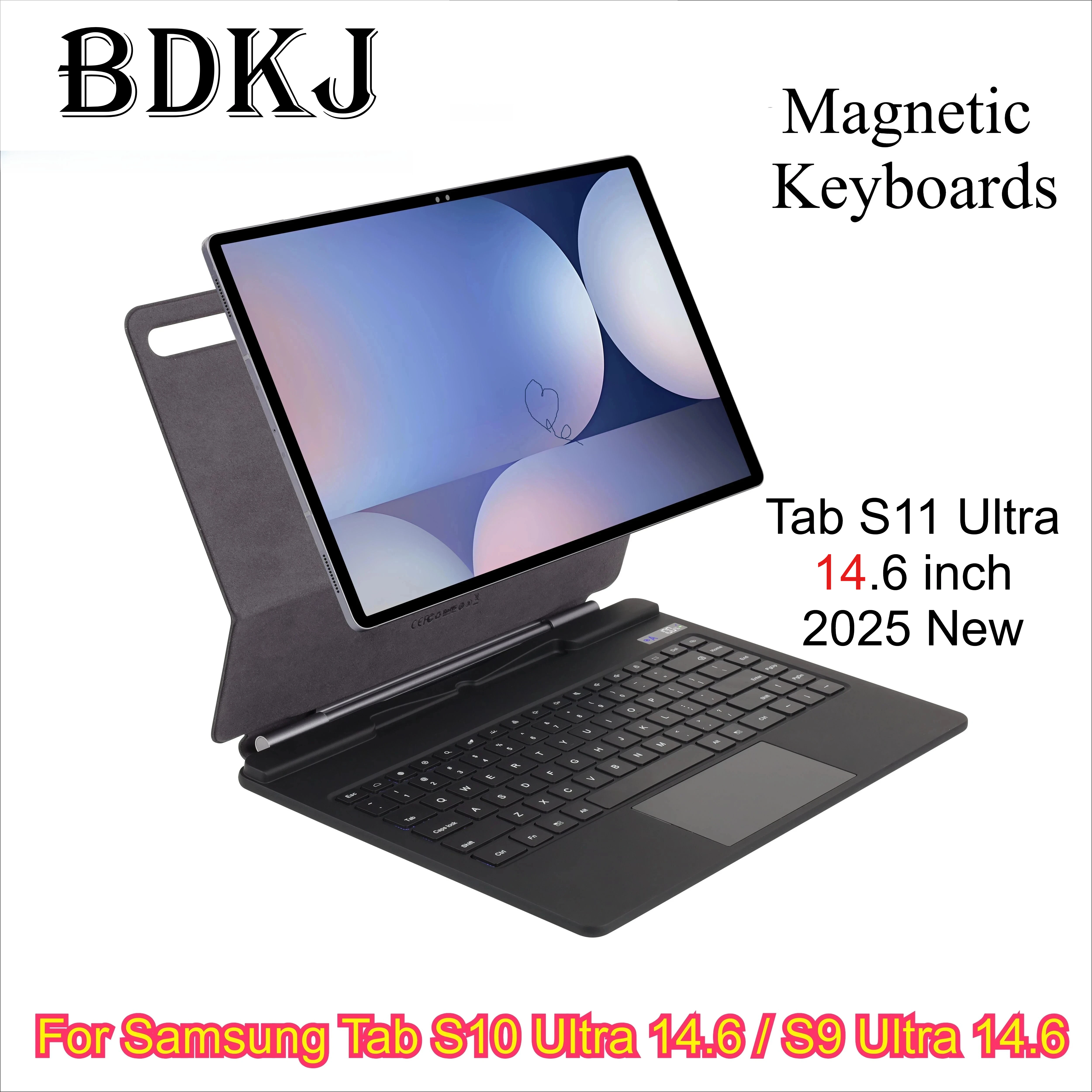 

Magic Keyboard Tablet Case for NEW Samsung Galaxy Tab S11 Ultra 14.6" S10 S9 S8 Ultra Strong Magnetic Smart Cover with Pen Slot