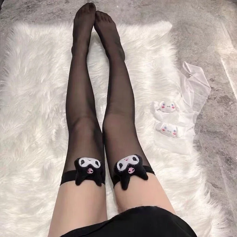 Sanrio Kuromi Cinnamoroll My Melody Pompompurin stockings cute kawaii over-the-knee socks Japanese jk black stockings stockings